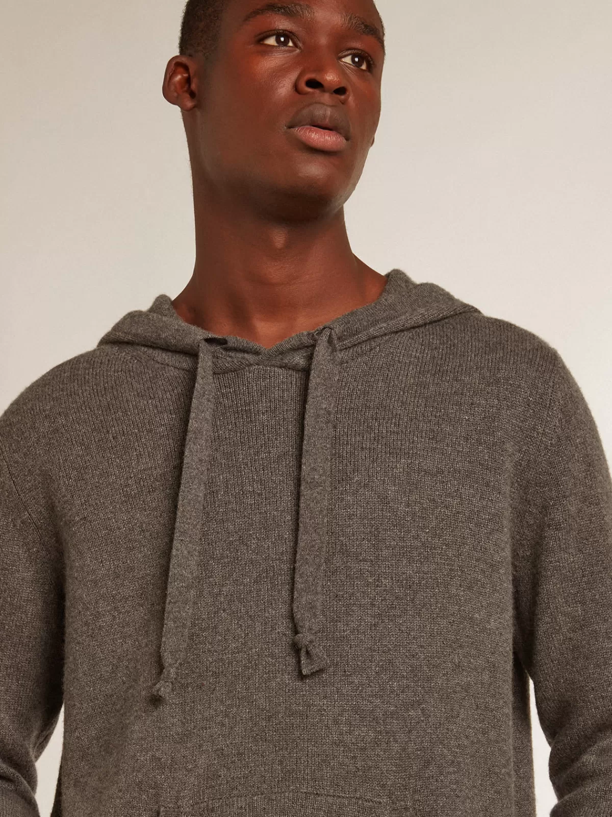 Golden Goose Men’s gray melange cashmere blend sweatshirt with hood graymelange Hot