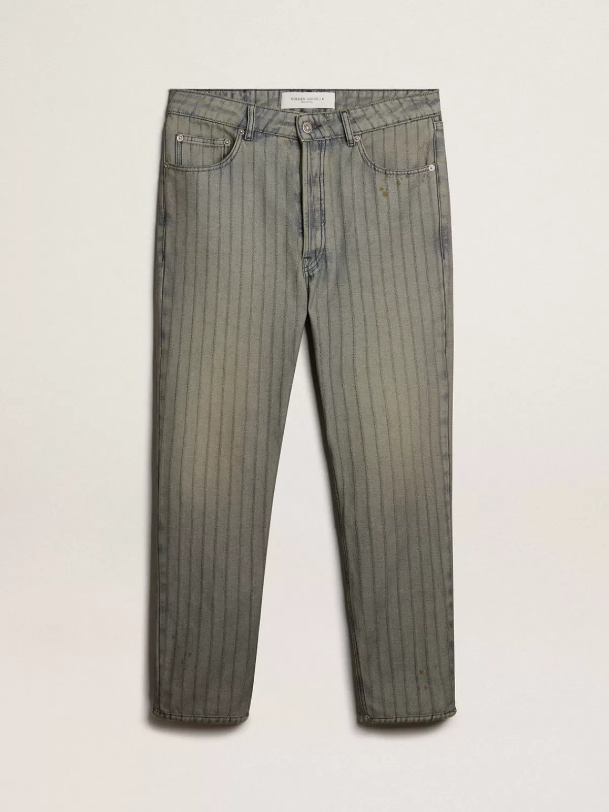 Golden Goose Men's pants in striped denim gray Best Sale