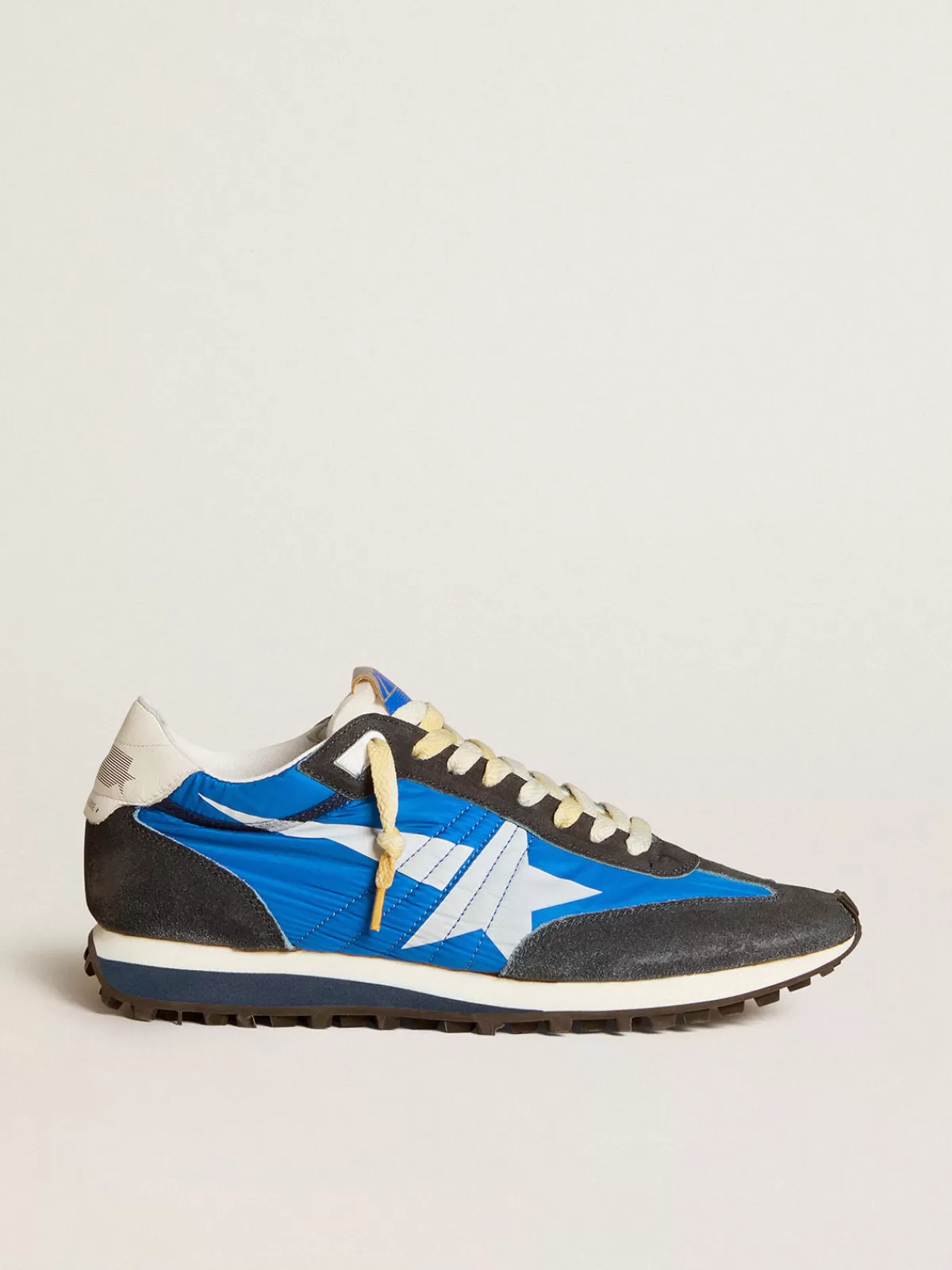 Golden Goose Men’s Marathon with blue nylon upper and white star Online