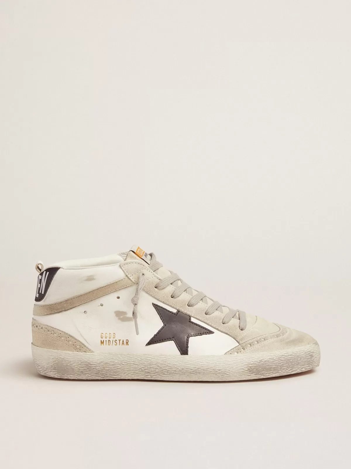 Golden Goose Men's Mid Star white with black star Best