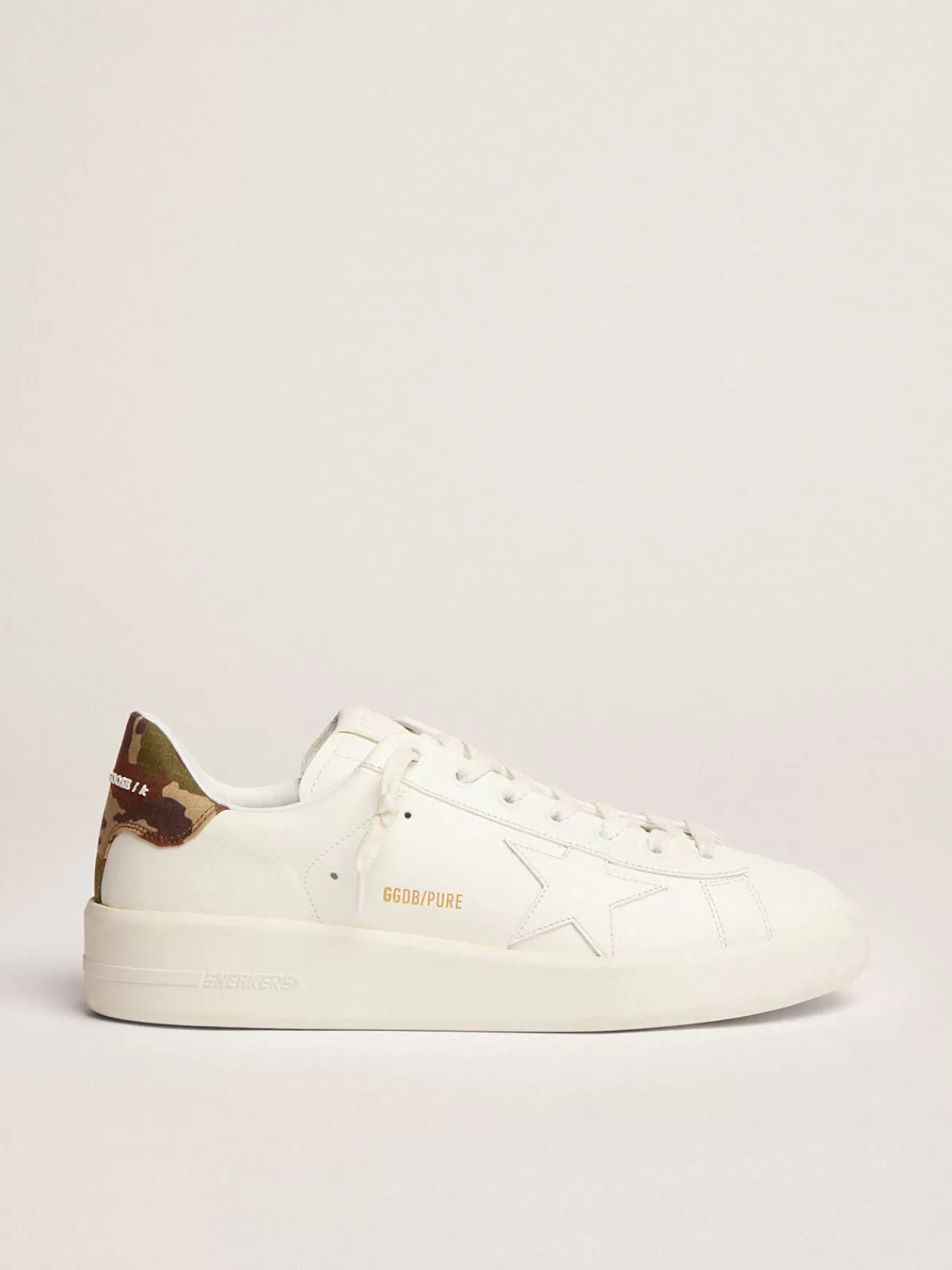 Golden Goose Men's Purestar in leather with tone-on-tone star white Store