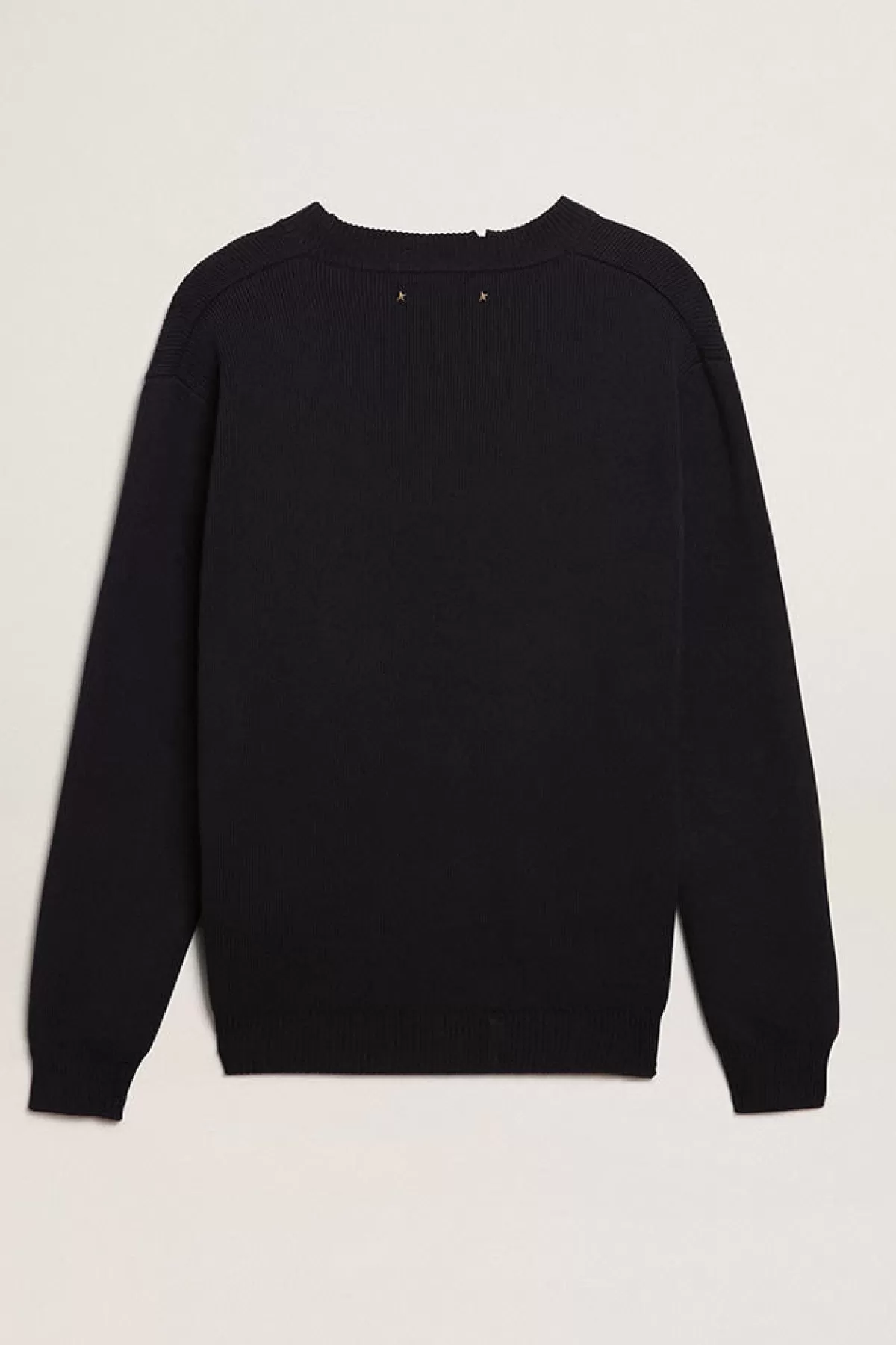 Golden Goose Men’s round-neck sweater in dark blue cotton darkblue Sale