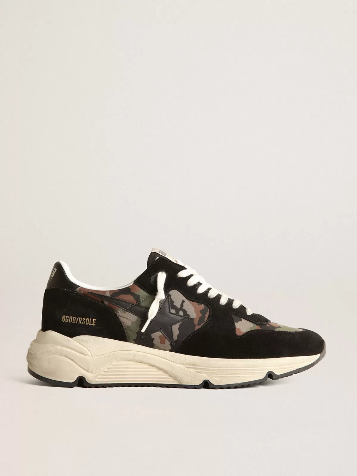 Golden Goose Men's Running Sole in nylon ripstop with camouflage print Store