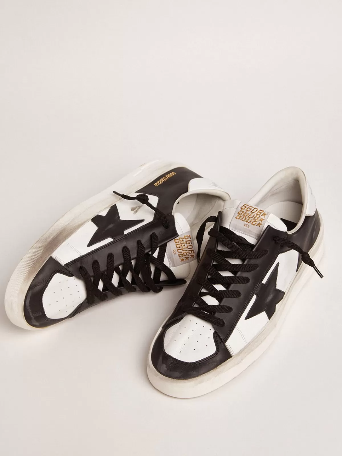 Golden Goose Men's Stardan in white and black leather blackandwhite Discount