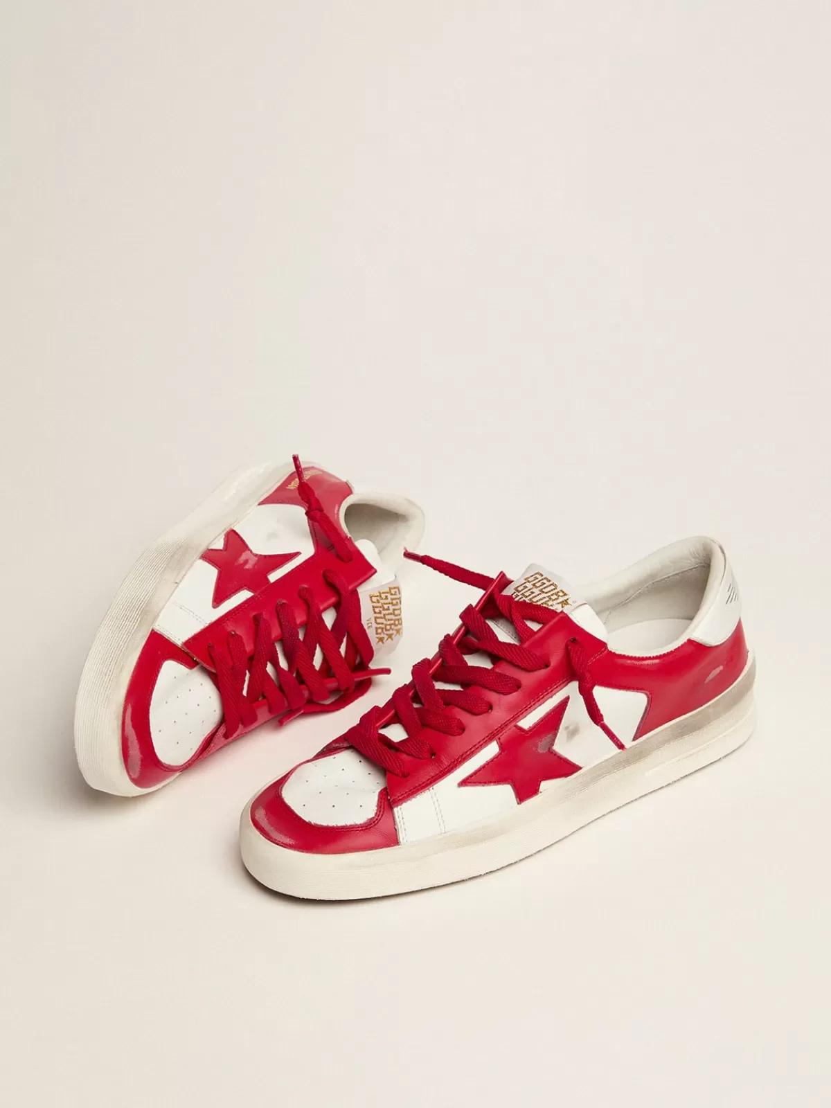 Golden Goose Men's Stardan in white and red leather darkblue Online