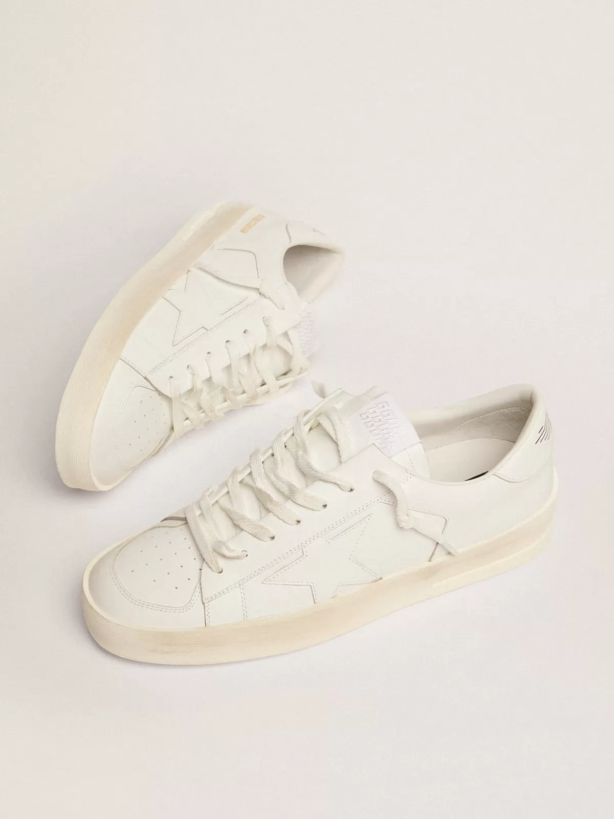 Golden Goose Men's Stardan in white leather Cheap