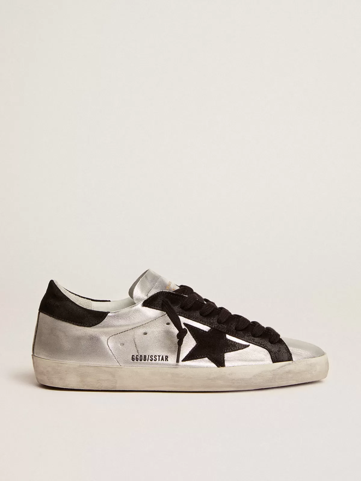 Golden Goose Men's Super-Star in silver leather Outlet