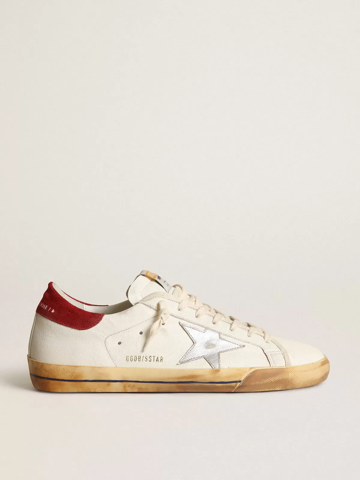 Golden Goose Men's Super-Star with silver laminated leather star Cheap