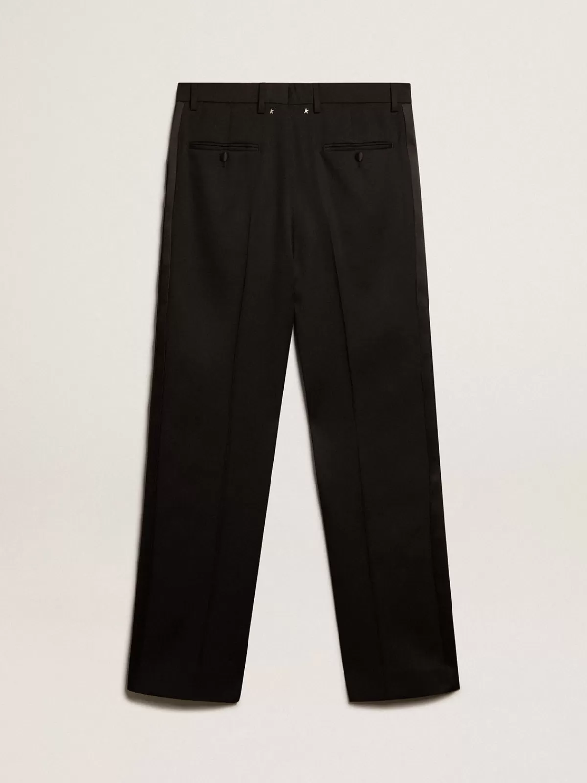 Golden Goose Men’s tuxedo pants in wool gabardine black Outlet