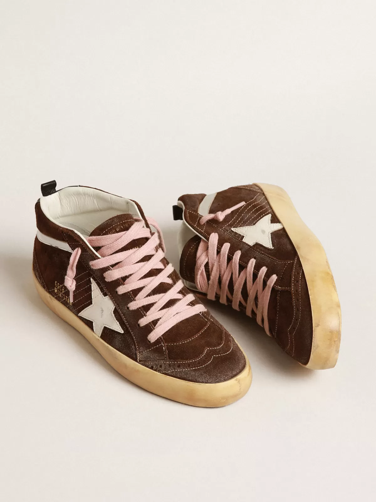 Golden Goose Mid Star in brown suede with white leather star Shop