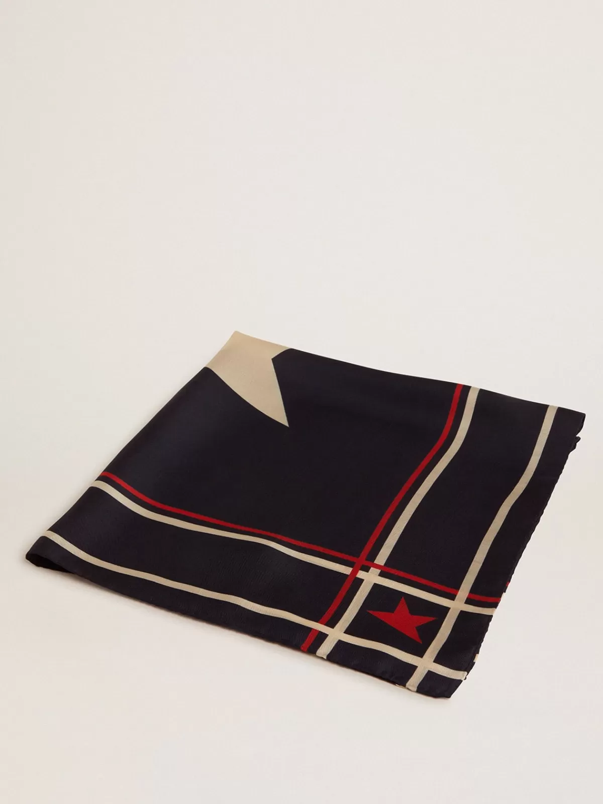 Golden Goose Midnight blue scarf with stripes midnightblue Best Sale