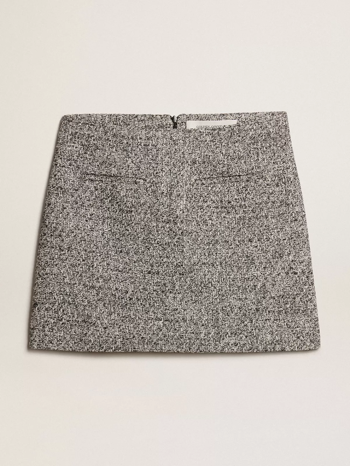 Golden Goose Miniskirt in black and white bouclé cotton blackandwhite Store