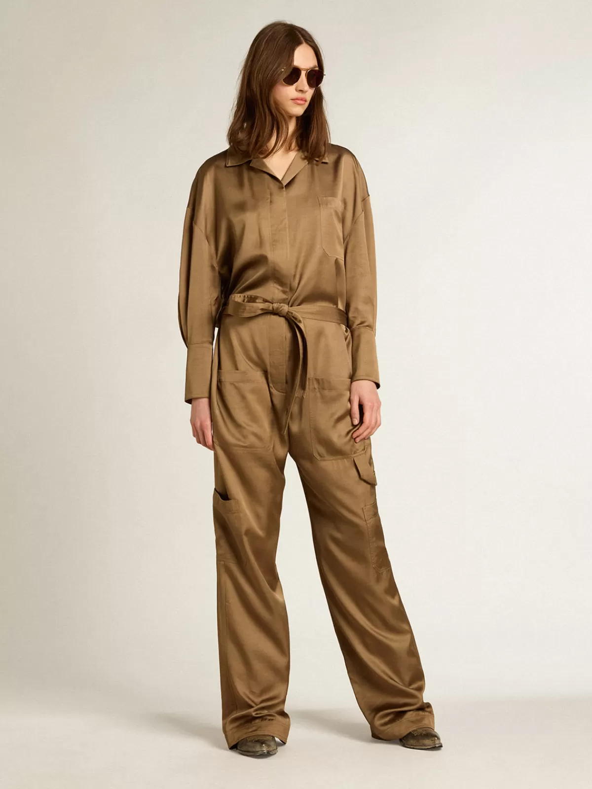 Golden Goose Mocha-beige viscose jumpsuit mochabeige Outlet