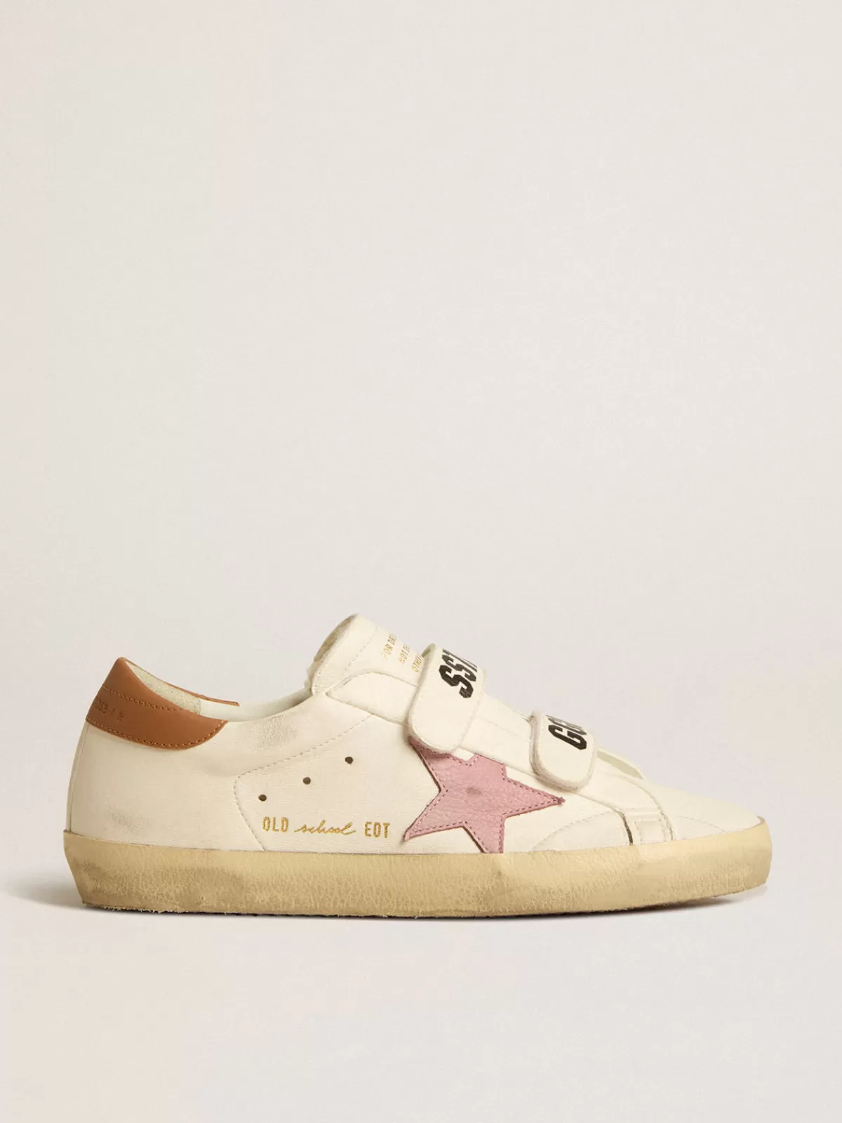 Golden Goose Old School in nappa leather with pink leather star and beige shearling lining Discount