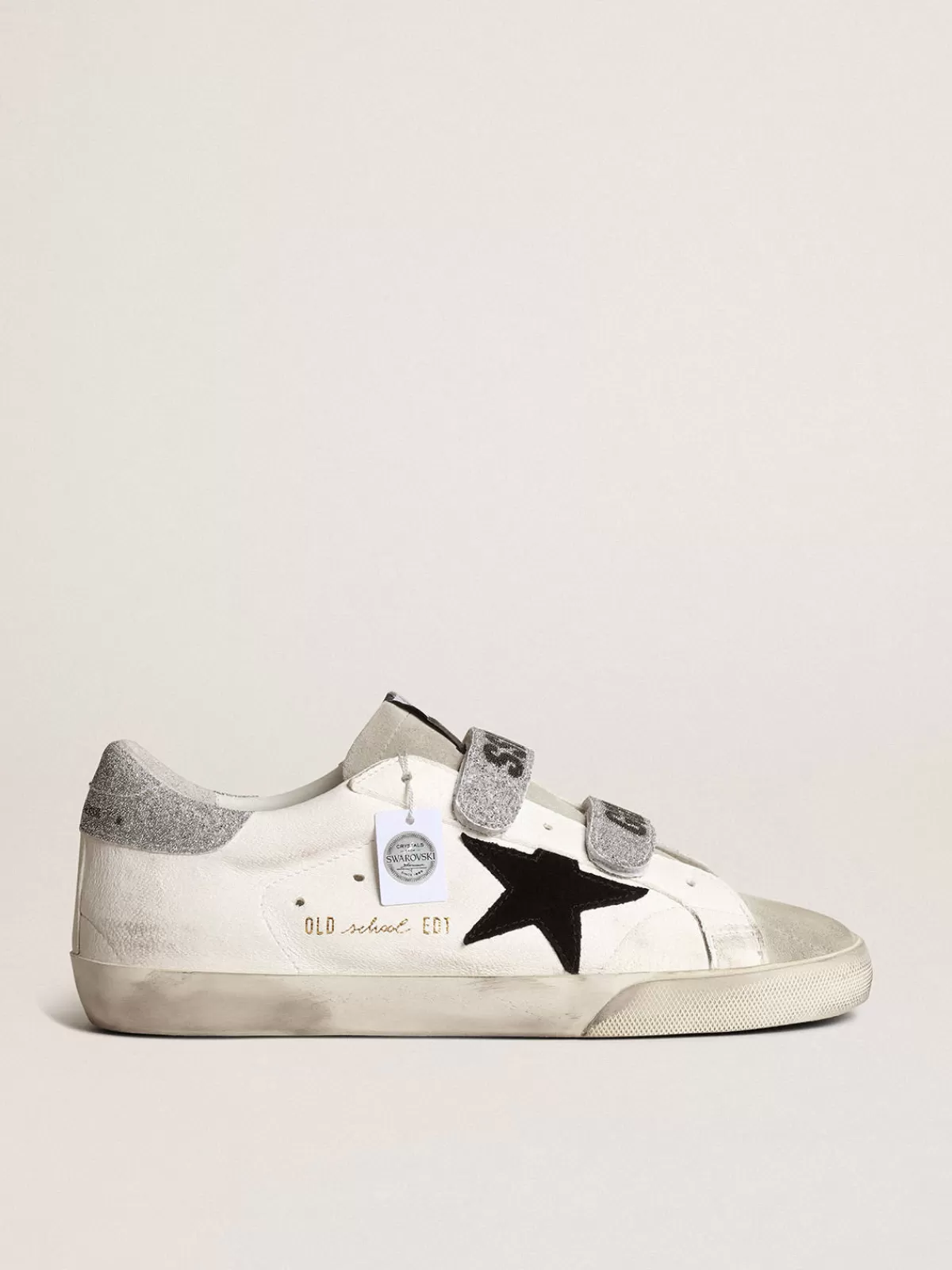 Golden Goose Old School with suede star and Swarovski crystal straps New