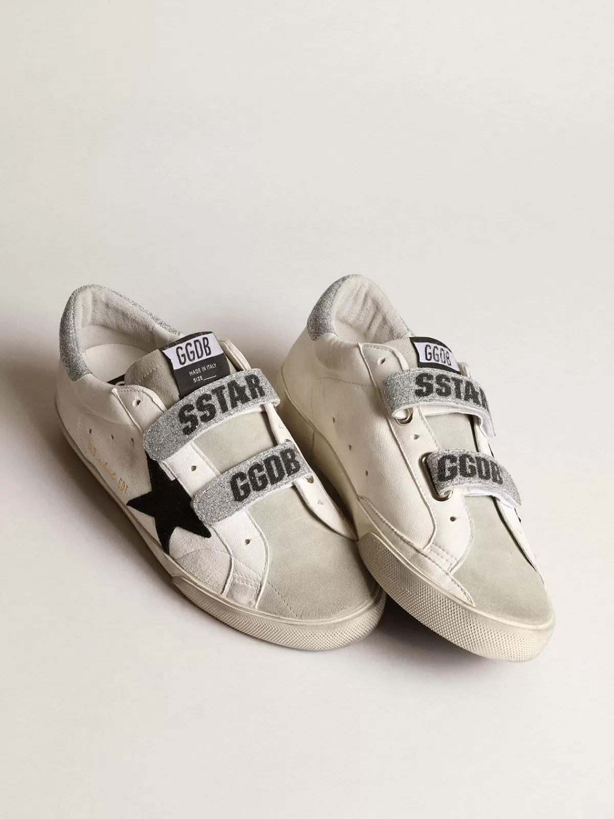 Golden Goose Old School with suede star and Swarovski crystal straps New