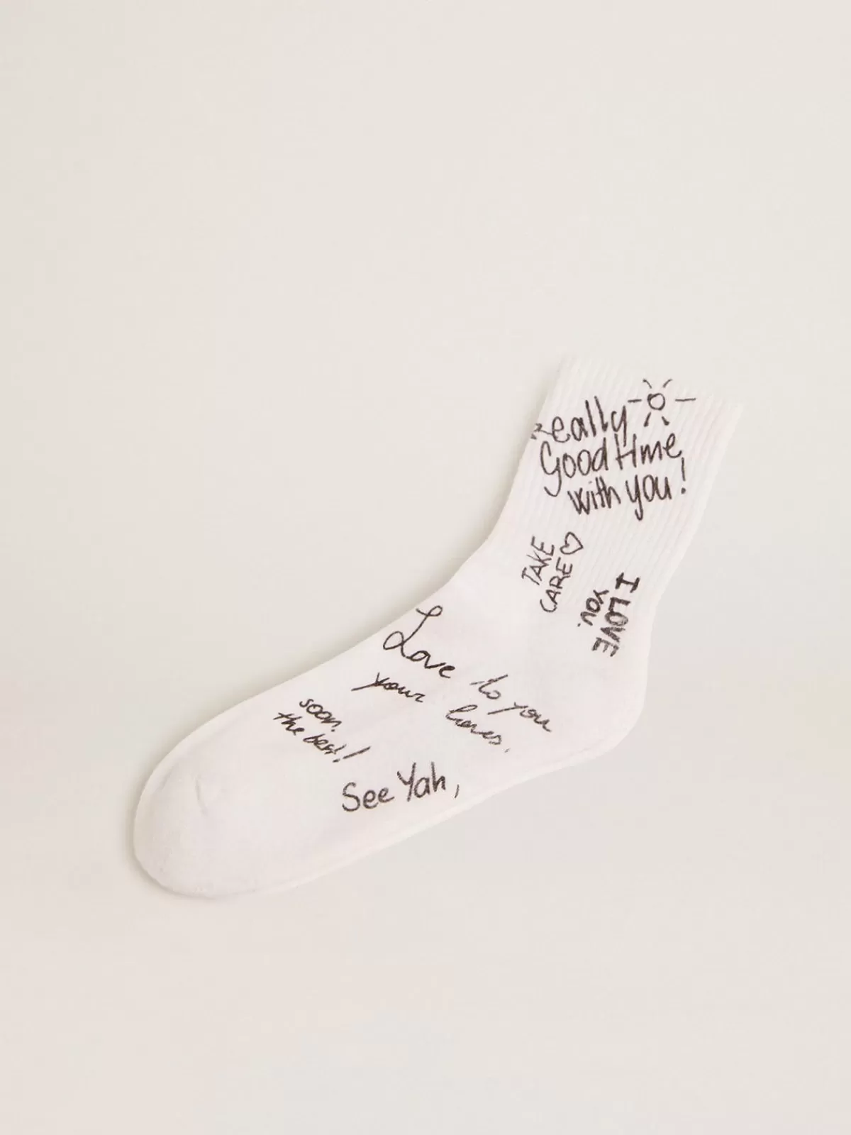 Golden Goose Optical white socks with black lettering Flash Sale