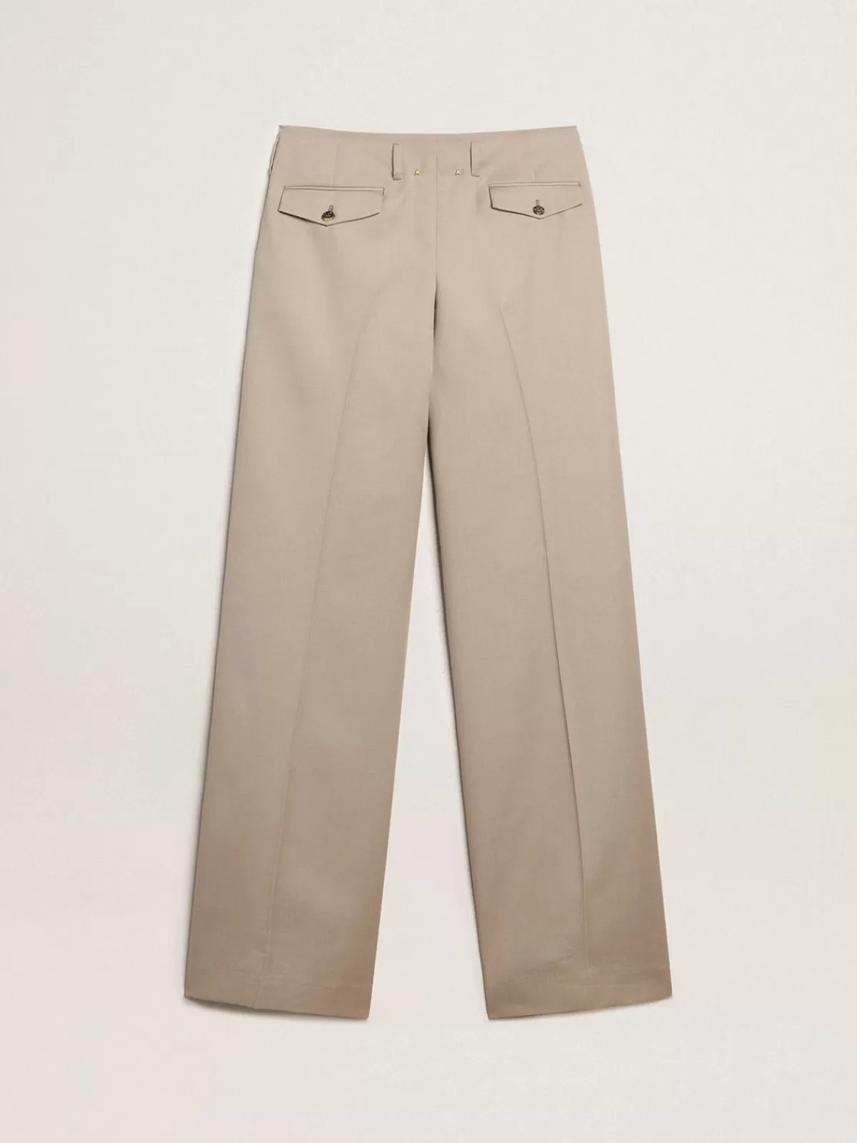 Golden Goose Pants in light beige wool gabardine New