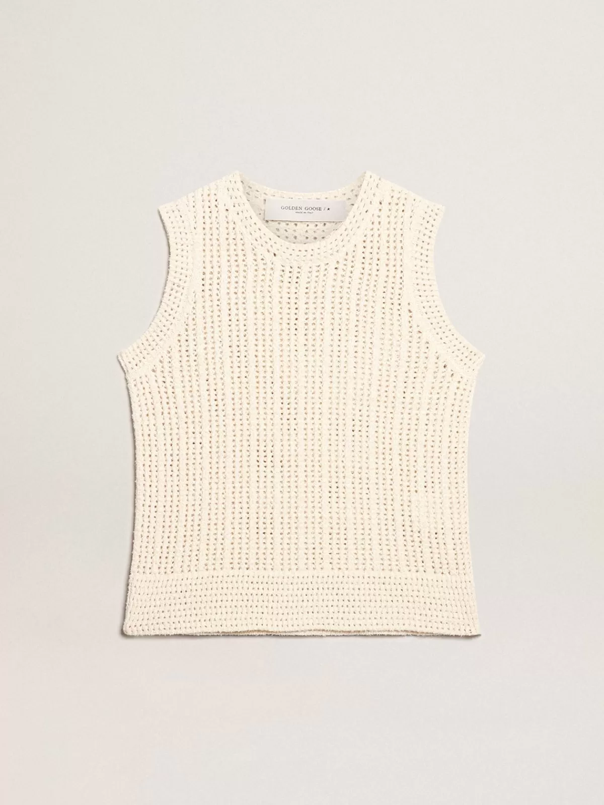 Golden Goose -colored knitted sleeveless top papyrus Cheap