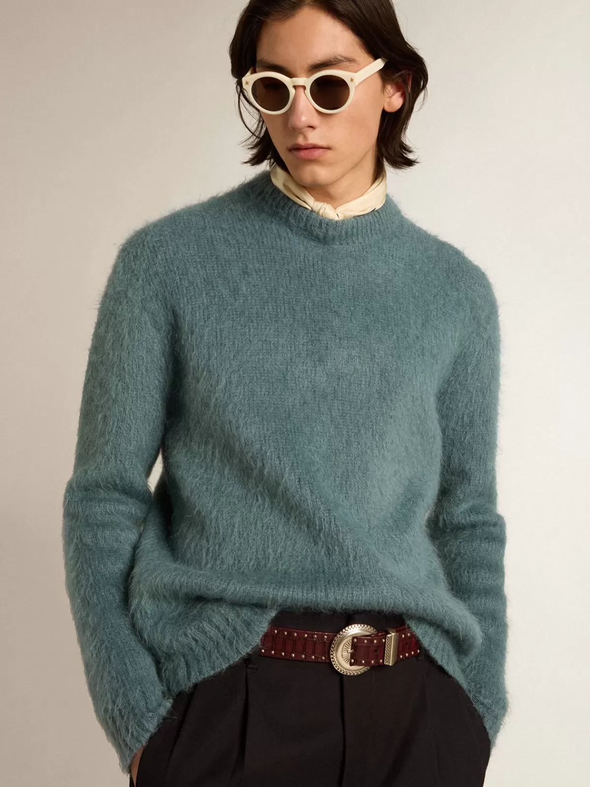 Golden Goose Powder-blue mohair sweater white Hot