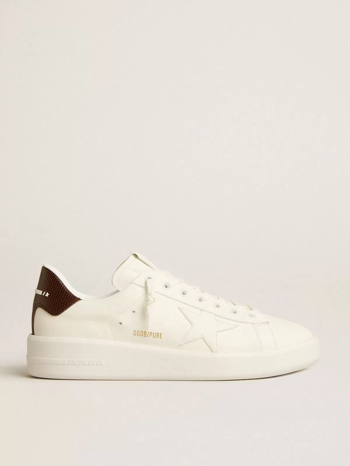 Golden Goose Purestar with white star and burgundy lizard-print heel tab opticalwhite Cheap