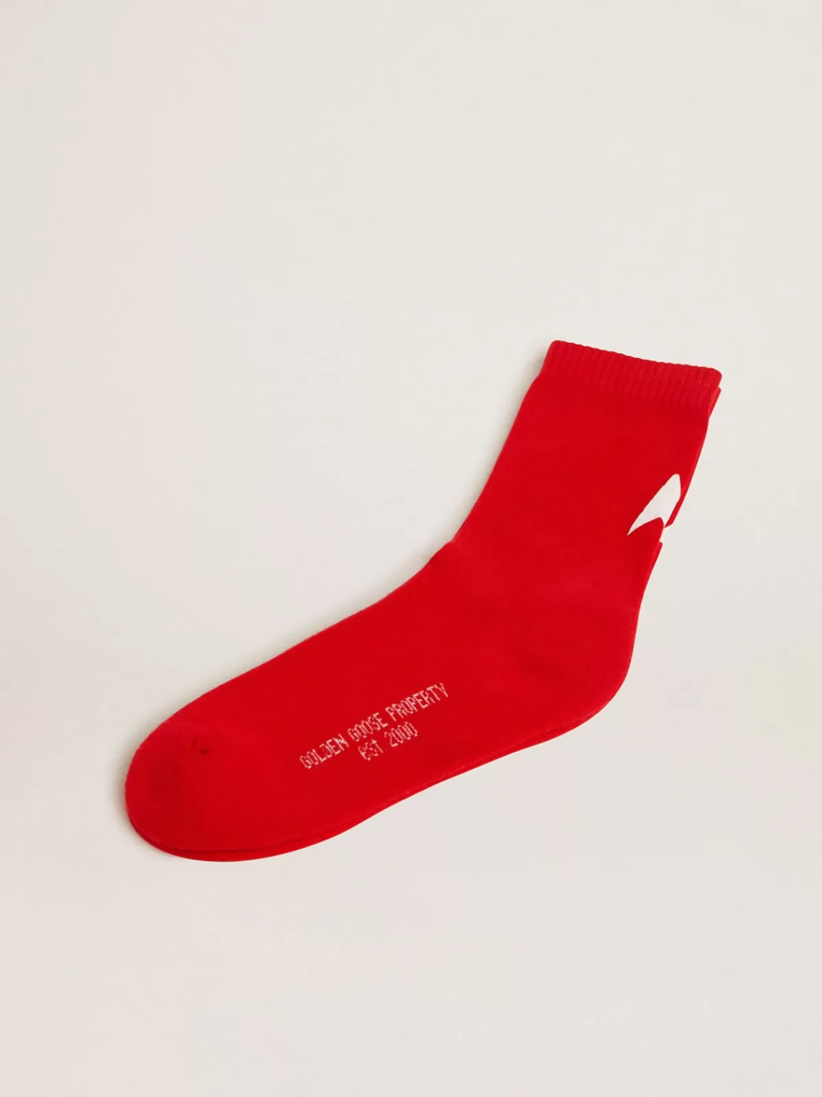 Golden Goose Red cotton socks with white star Fashion