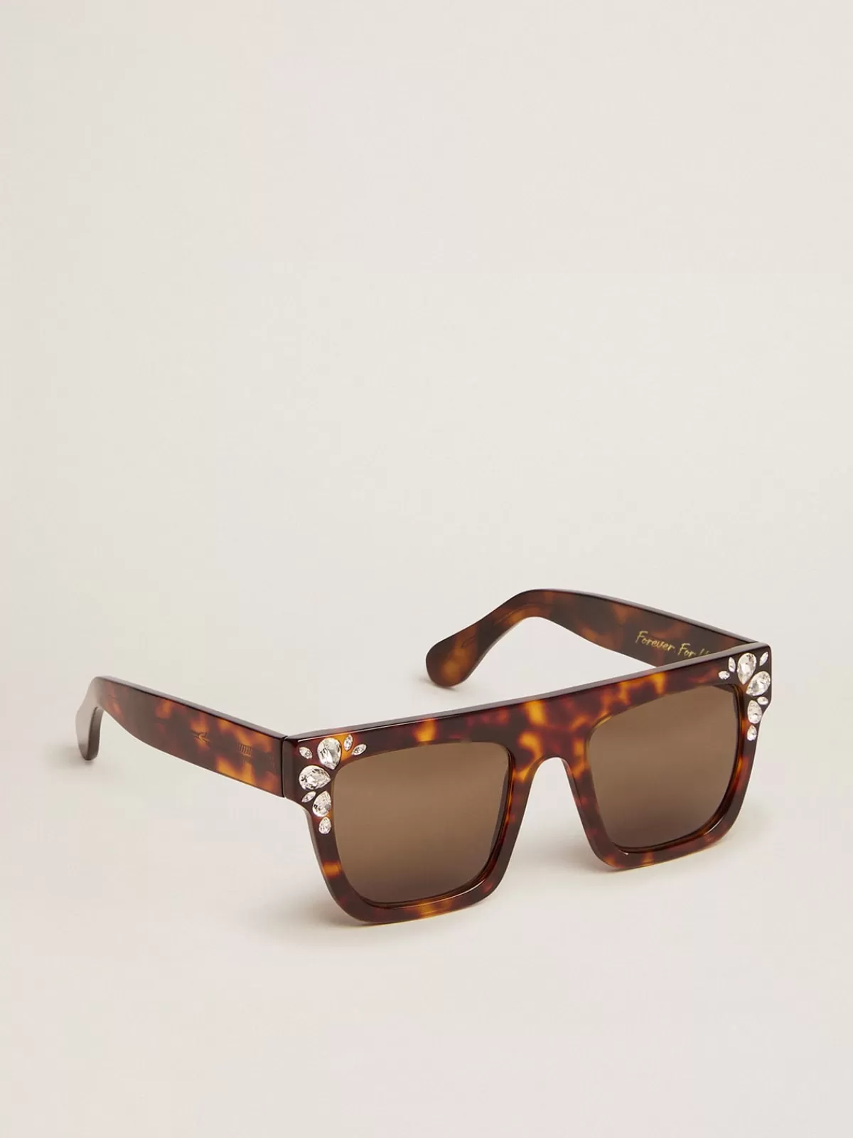 Golden Goose Square model sunglasses with havana frame and crystals Havanabrown Store