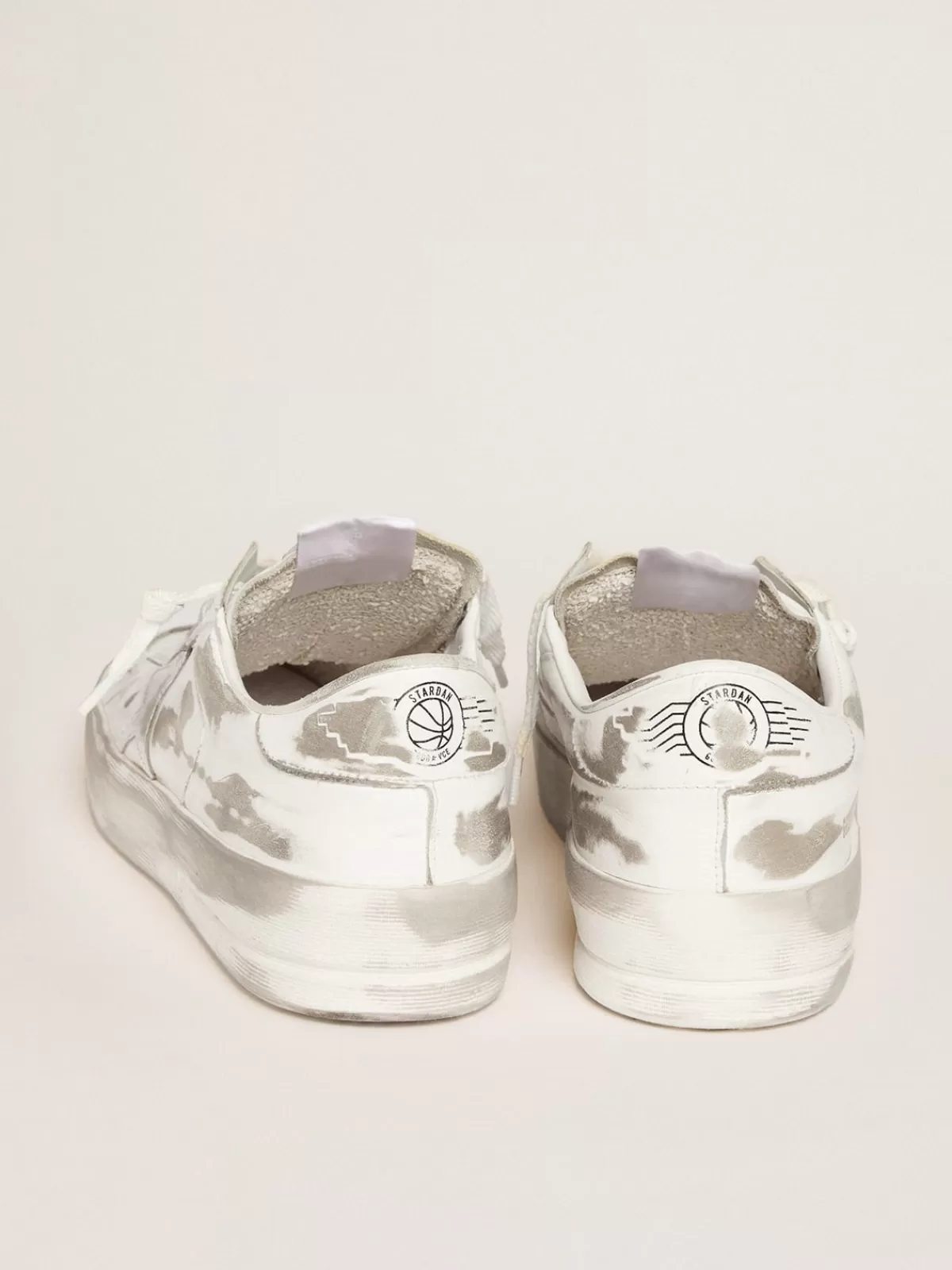 Golden Goose Stardan sneakers in white leather with lived-in treatment Shop