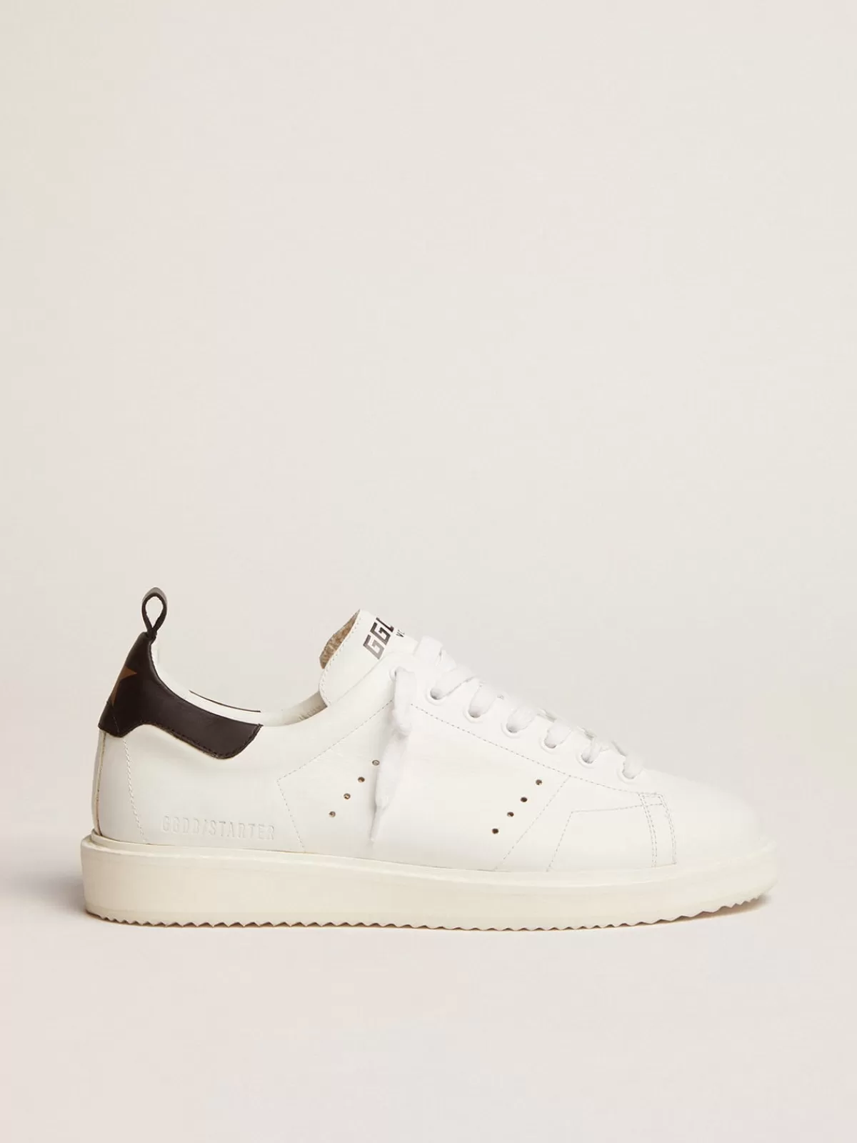 Golden Goose Starter sneakers in leather with black heel tab Outlet