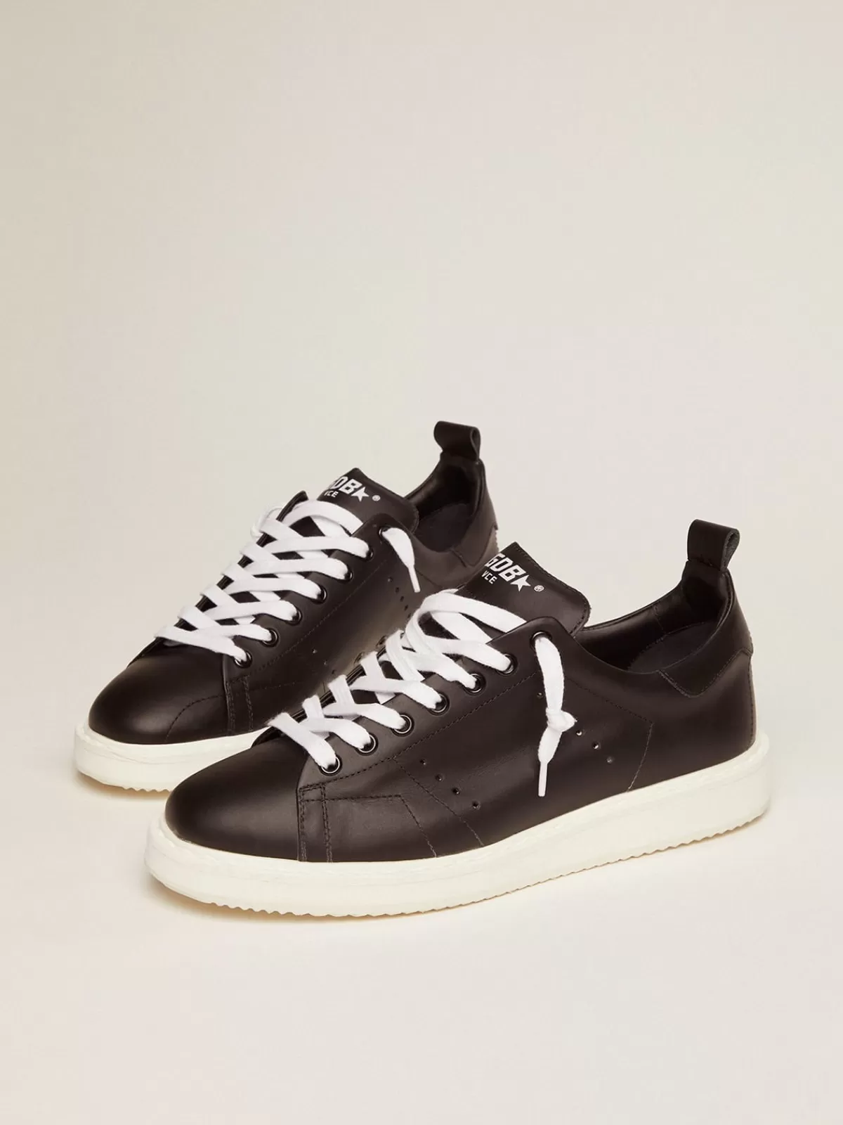 Golden Goose Starter sneakers in total black leather antiquesilver Fashion