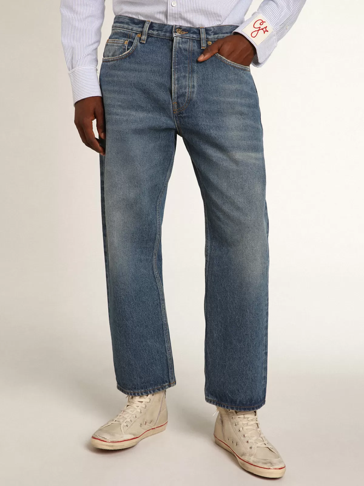 Golden Goose Stonewashed-effect jeans blue Best