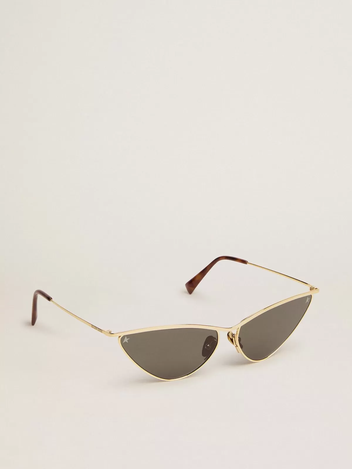 Golden Goose Sunglasses cat-eye style with frame and green lenses gold Sale