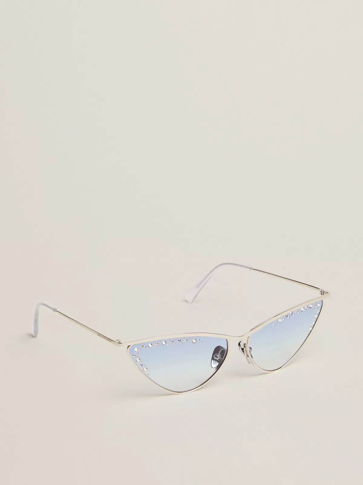 Golden Goose Sunglasses cat-eye style with frame and crystals silver Store