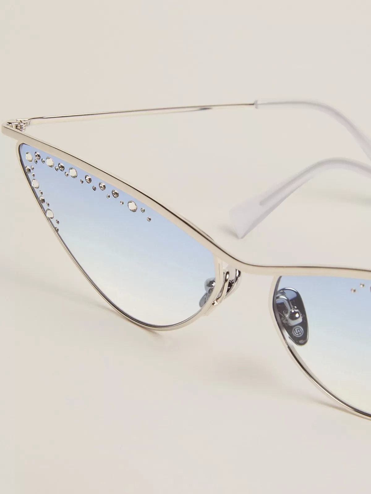 Golden Goose Sunglasses cat-eye style with frame and crystals silver Store