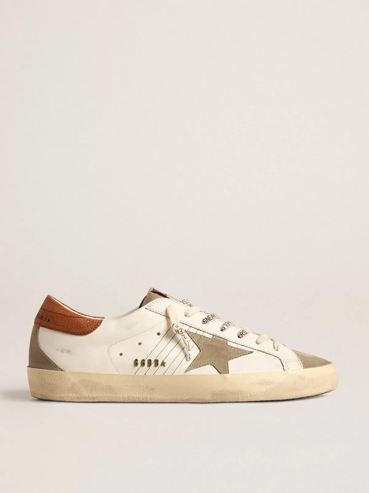 Golden Goose Super-Star with suede star and brown leather heel tab white Clearance