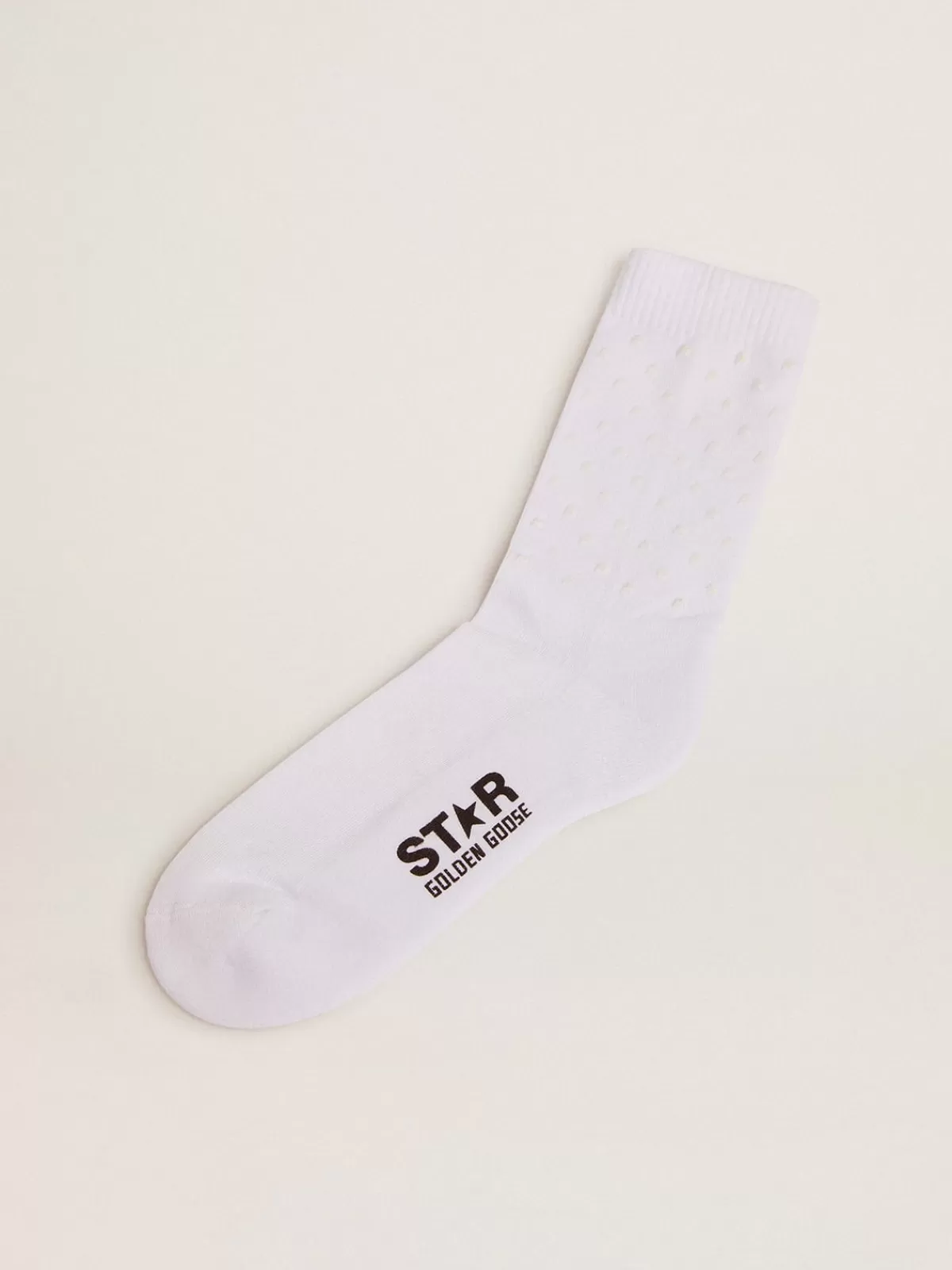 Golden Goose socks with contrasting 3D stars and logo white Discount