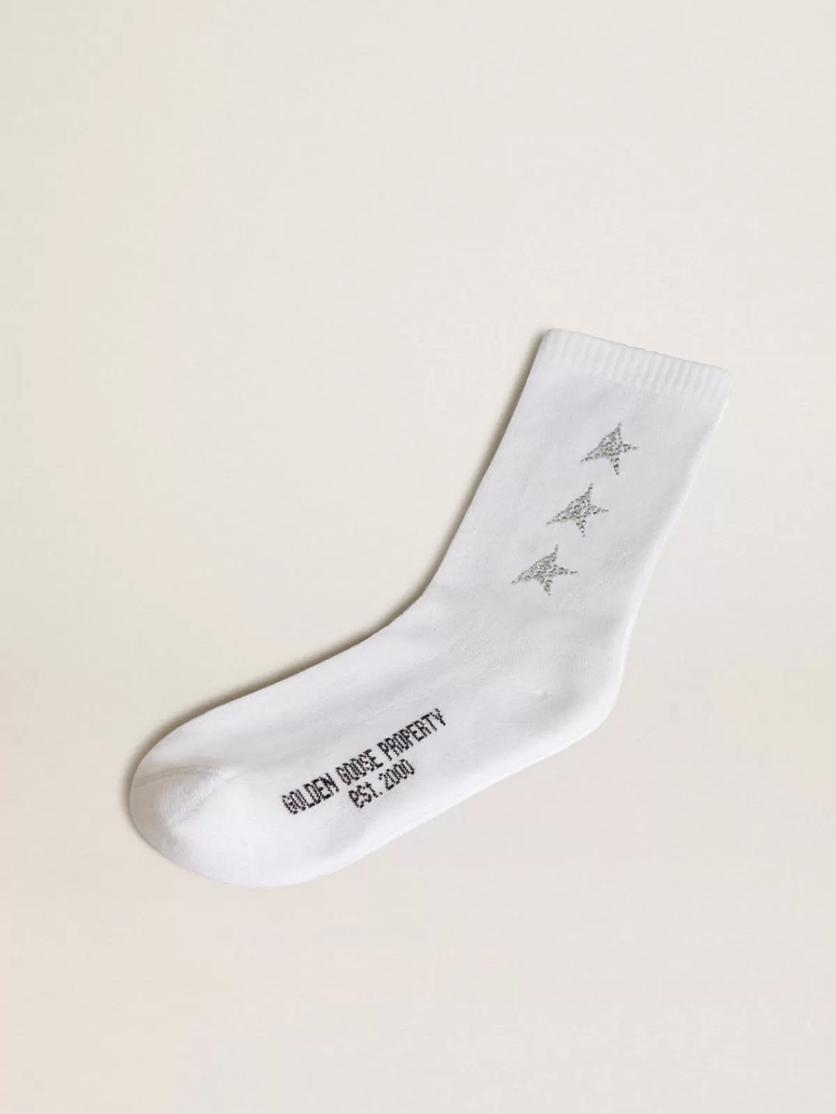 Golden Goose socks with decorative crystal stars white Outlet