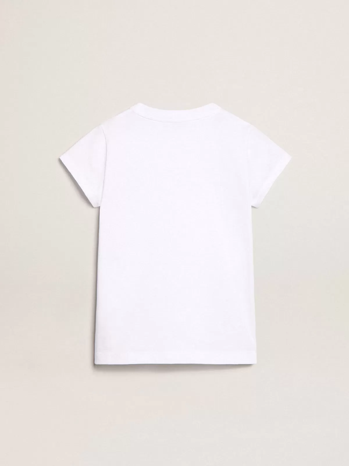 Golden Goose T-shirt with central Golden lettering in crystals white Flash Sale