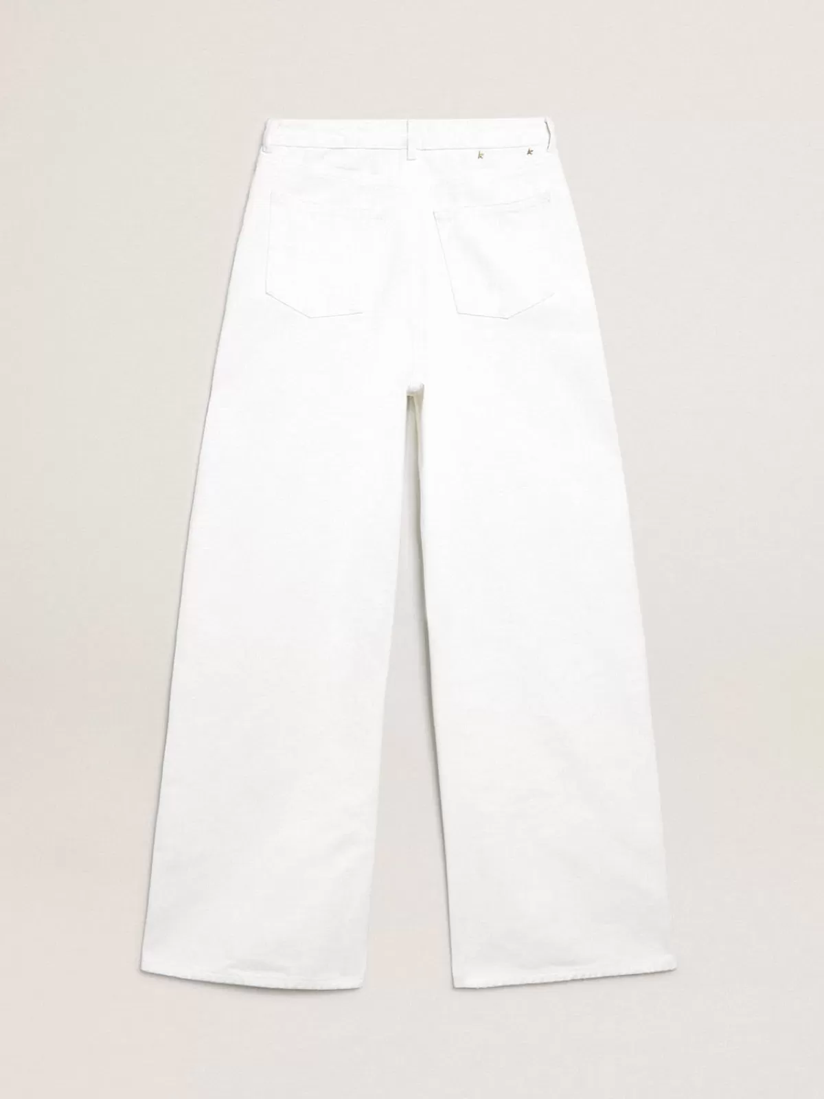 Golden Goose Wide-leg jeans in white bull denim off-white Outlet