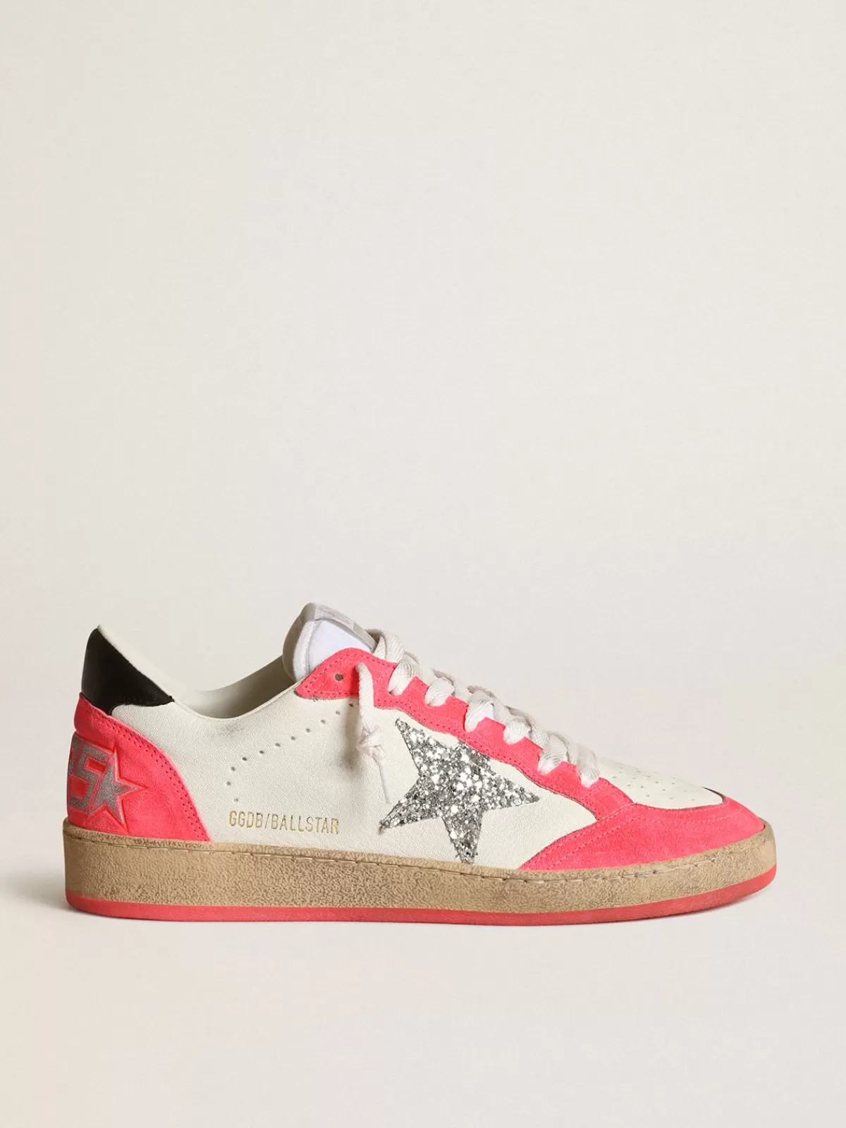 Golden Goose Women's Ball Star in white nappa with glitter star Flash Sale