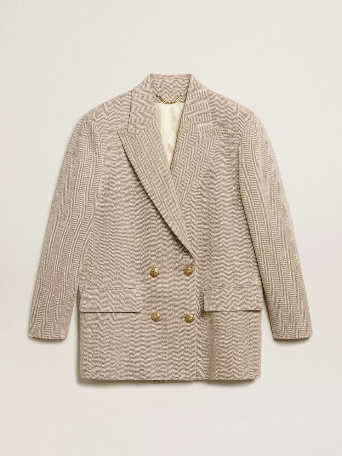 Golden Goose Women’s double-breasted blazer with button fastening beige Sale