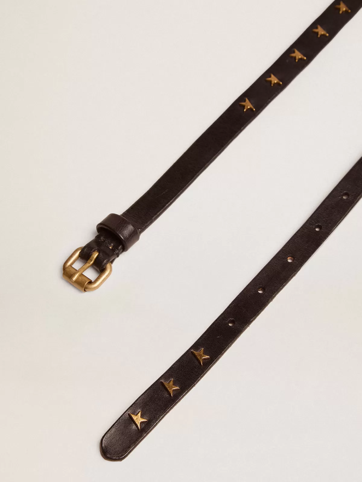 Golden Goose Women's belt in leather with star-shaped studs black Online