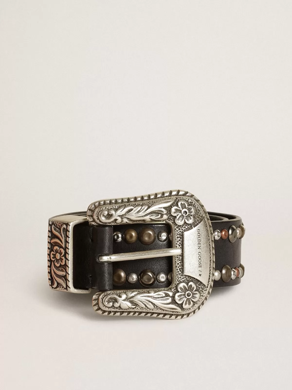 Golden Goose Women's belt in leather with studs black Outlet