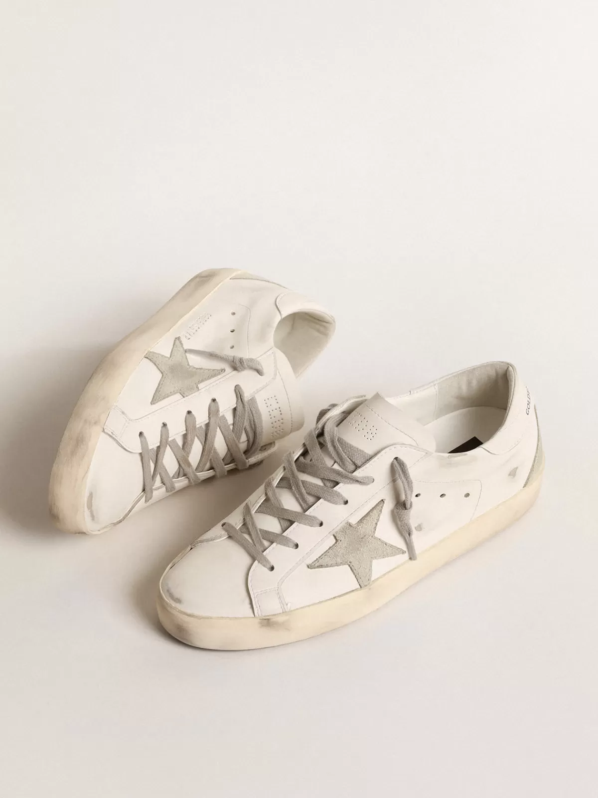 Golden Goose Women’s bio-based Super-Star with ice-gray suede star Discount