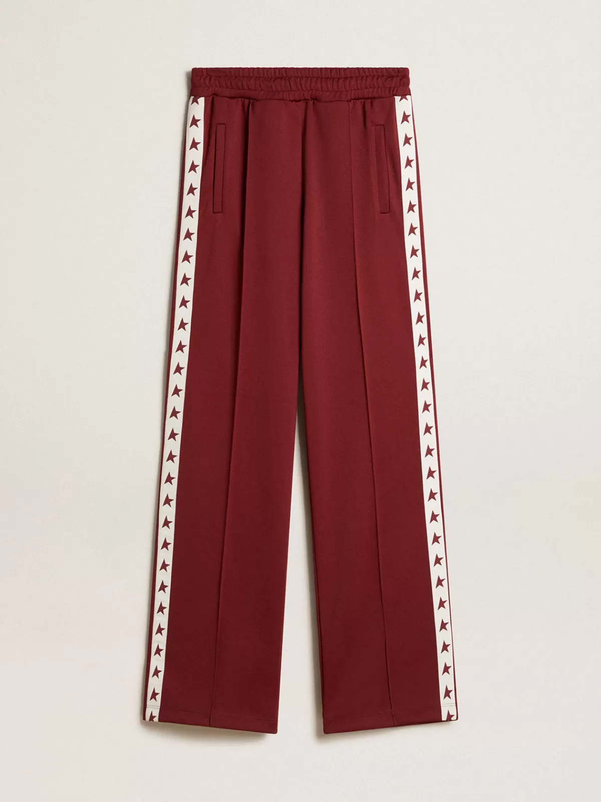 Golden Goose Women’s burgundy joggers with stars on the sides burgundyandwhite Sale