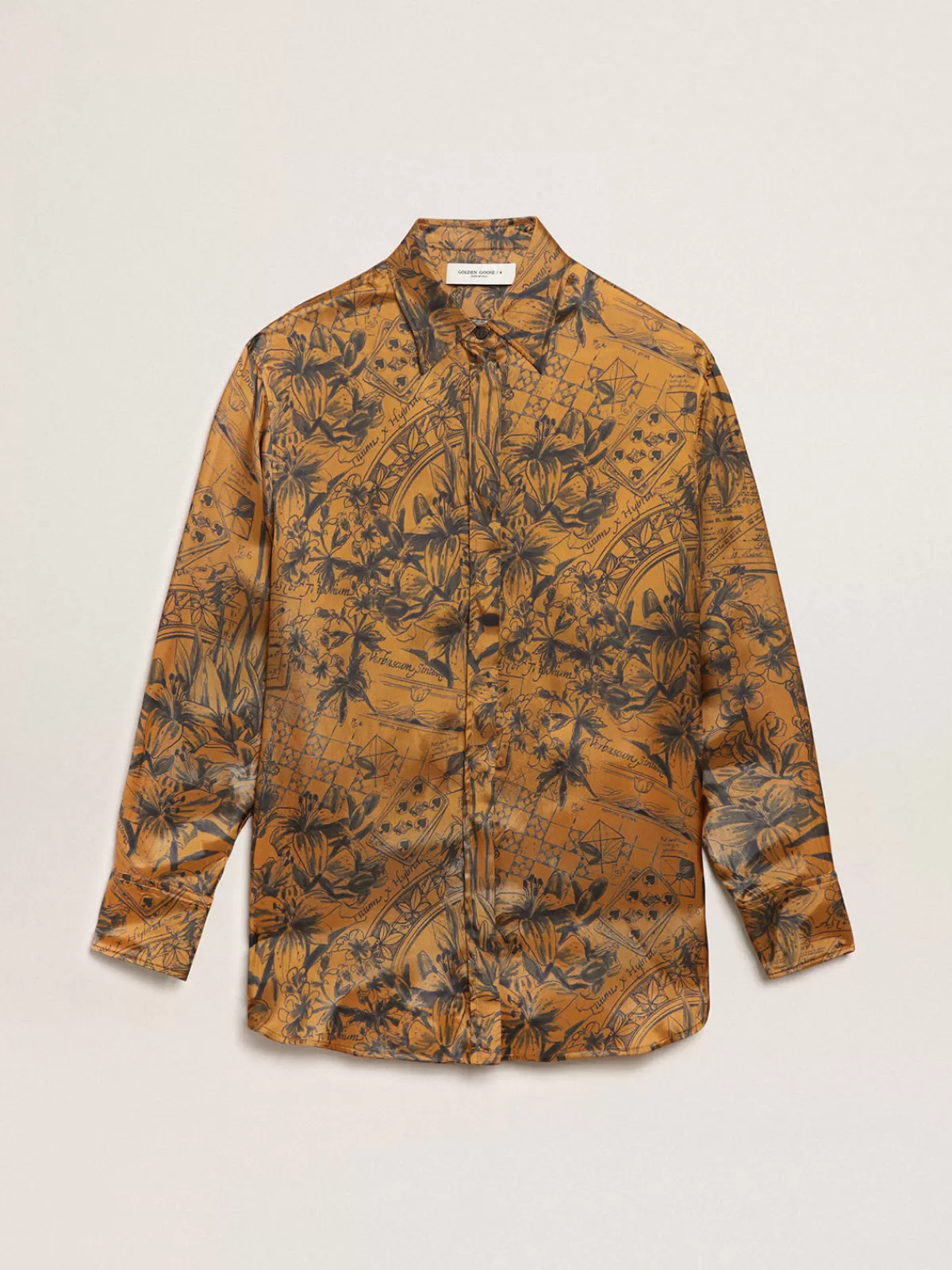 Golden Goose Women's golden brown boyfriend shirt with notebook print goldenbrown Best