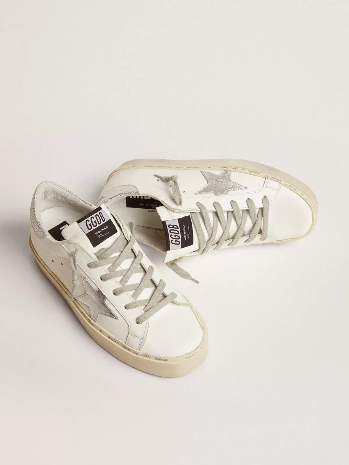 Golden Goose Women's Hi Star with star and metallic silver heel Best