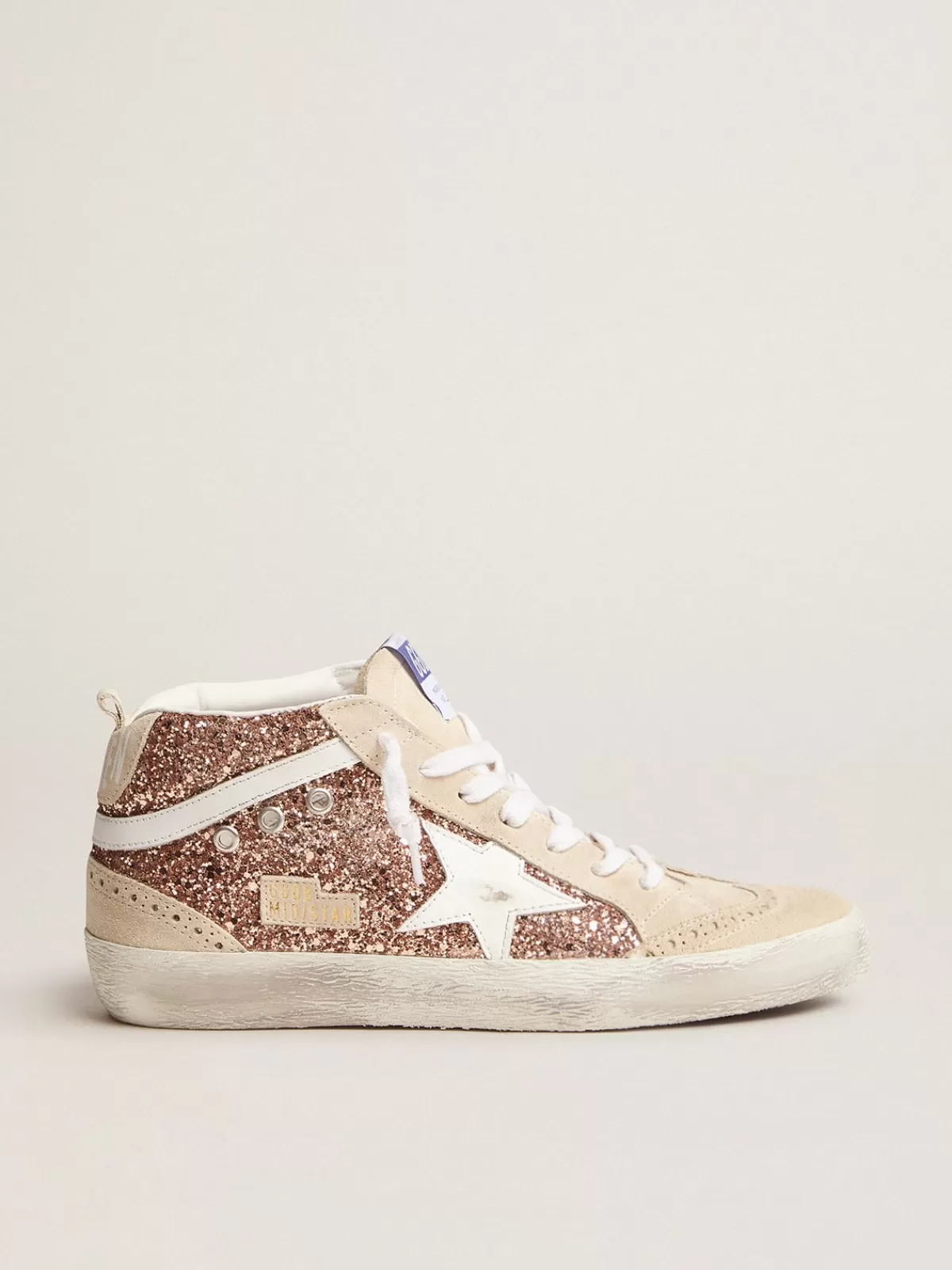 Golden Goose Women's Mid Star with gold glitter Sale