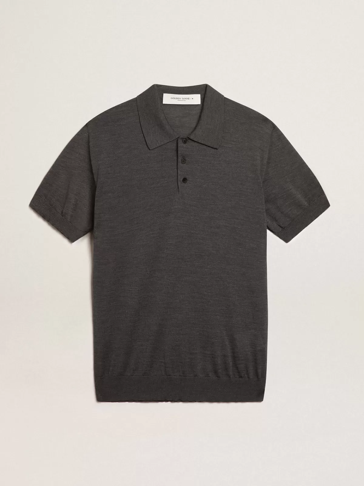 Golden Goose Women’s polo shirt in merino wool anthracite Store