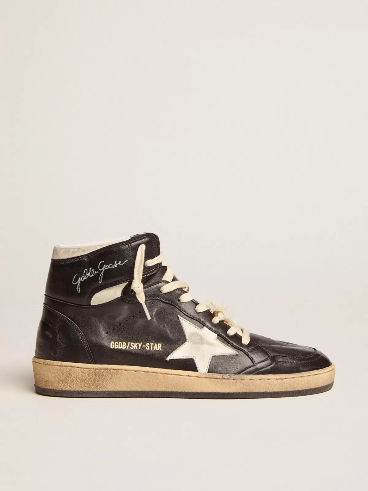 Golden Goose Women's Sky-Star in black nappa with star white New